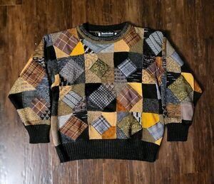 Vtg Marienbad by Patrick Groenendaal & Stanley Steinberg Wool Patchwork Sweater
